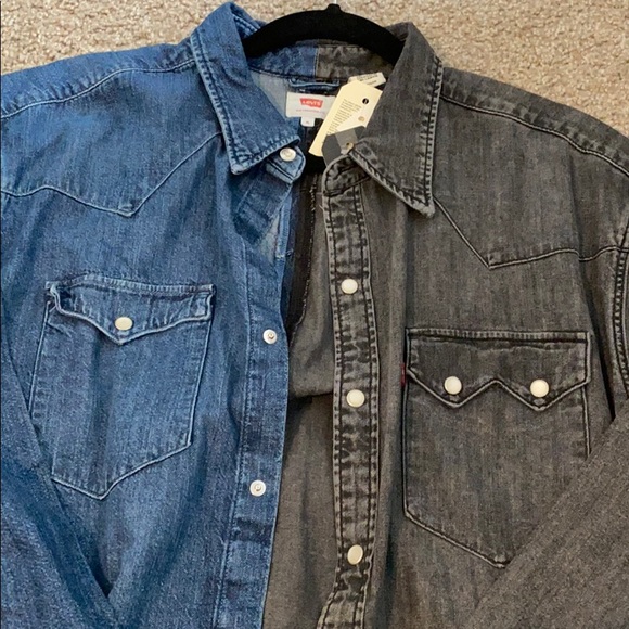 Levi’s color blocked denim shirt - Picture 3 of 7